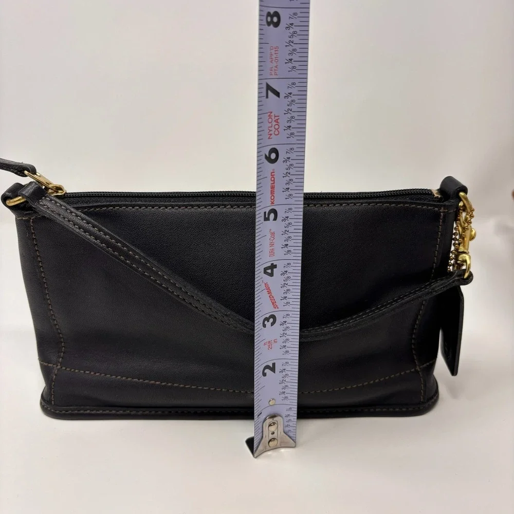 COACH 9311 Demi Bleecker Bag Black Leather Purse Vintage Baguettee USA E0C-9311